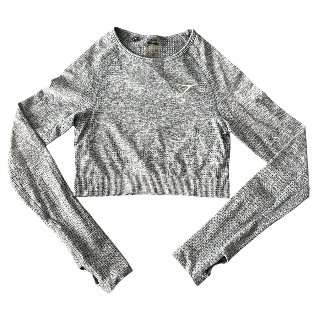 Gymshark Vital Seamless 1.0 Long Sleeve Crop Top Gray